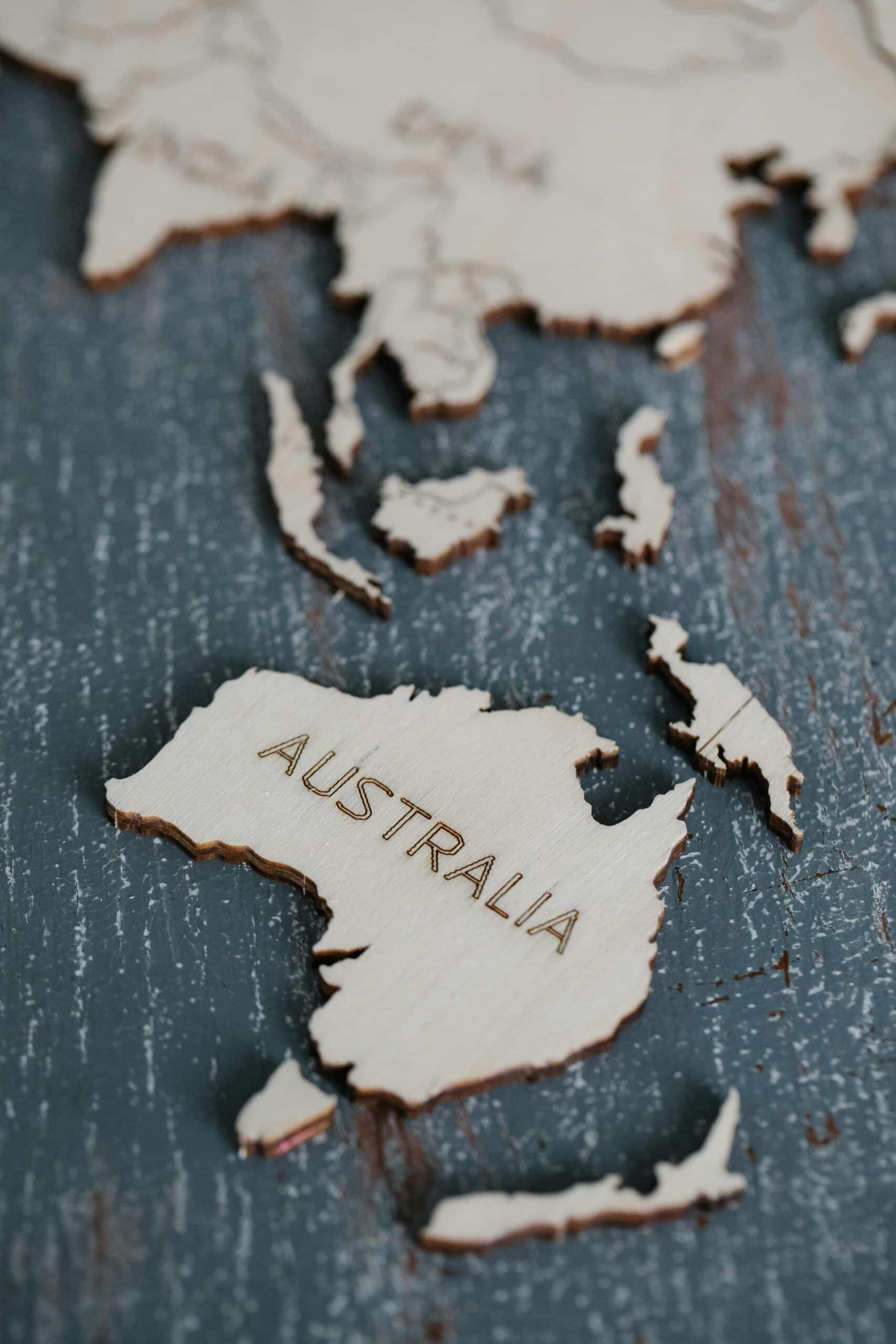 Map of Australia and Indonesia for NAATI translations